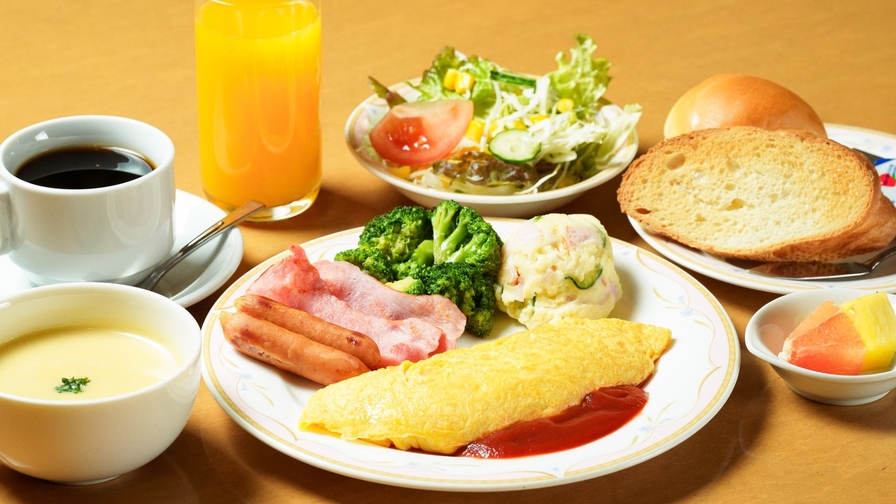 【朝食付】1日の始まりはおいしい朝食から　ボリューム満点の定食付プラン！